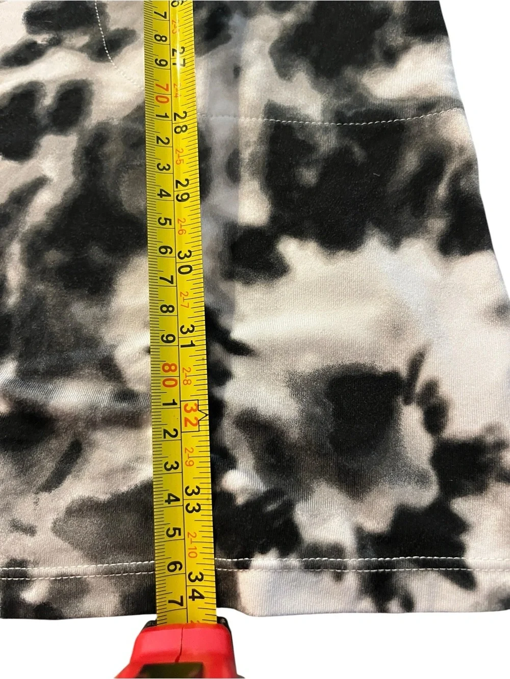 BETSEY JOHNSON Women's Black/White Tie-Dye Hooded Pullover Sleepshirt SZ M